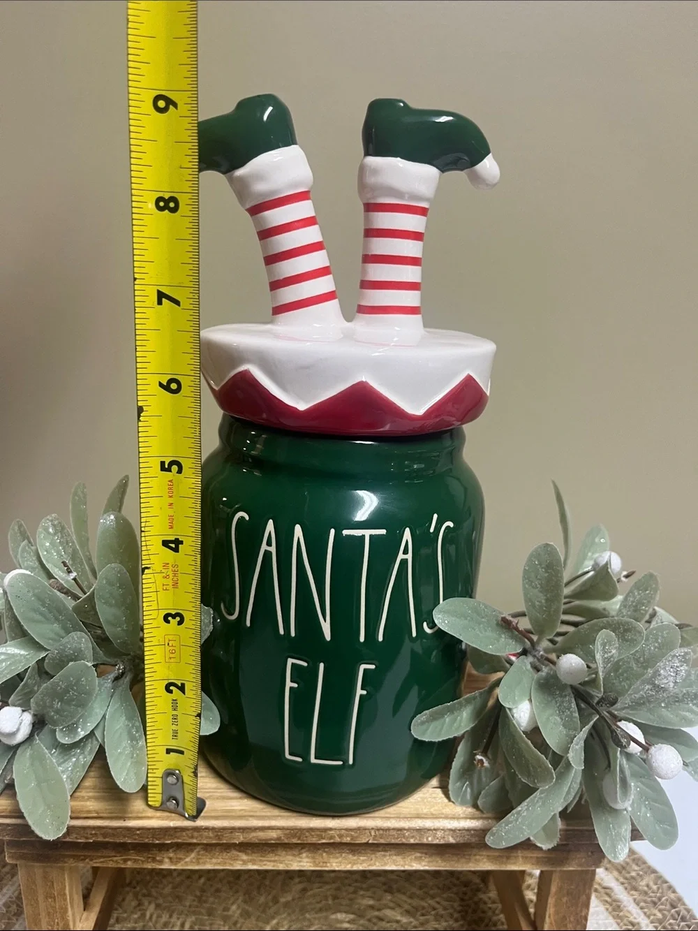 Rae Dunn Santa’s Elf Baby Canister